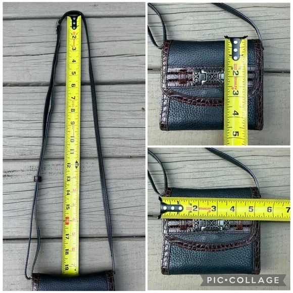 Brighton Black and Brown Leather Crossbody Wallet - Picture 15 of 15